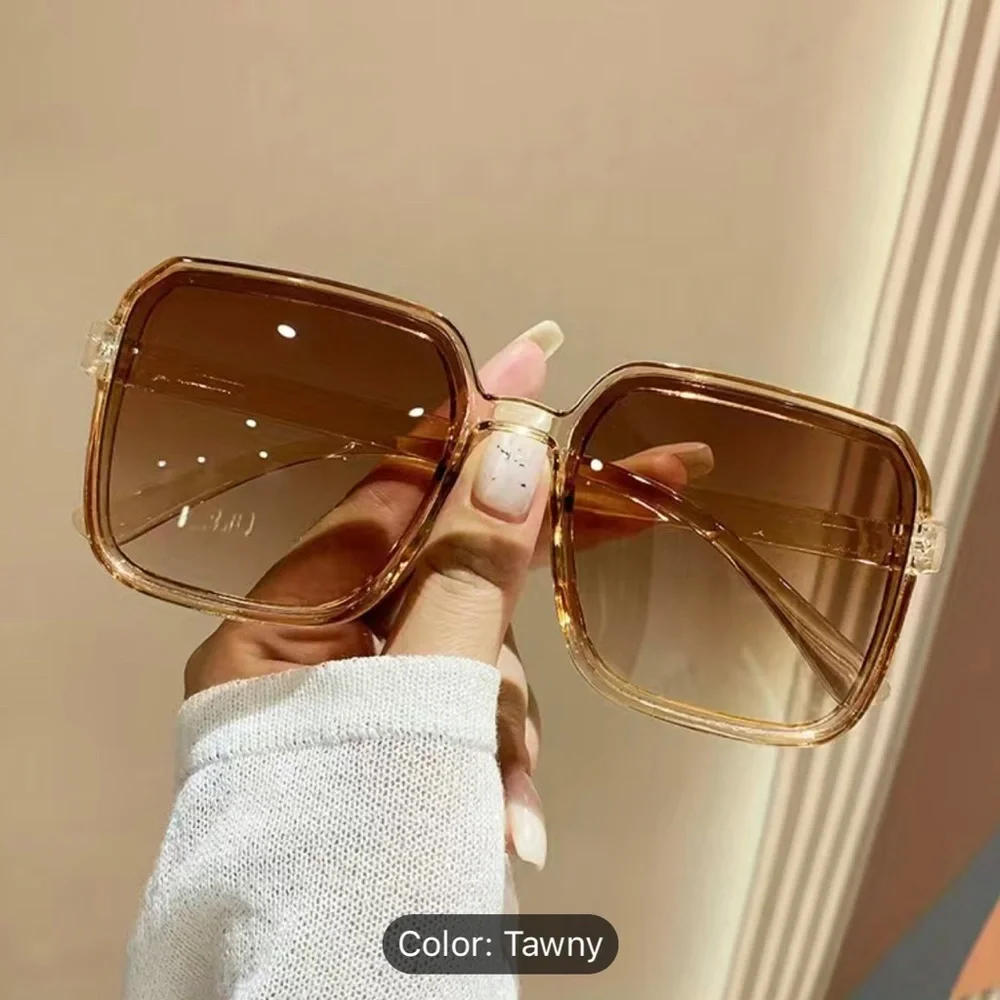 - Oversized Square Fashion Sunglasses For Women Men UV400 - Picture 2 of 3